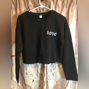 Crop top , Black , L . NWT , Never worn